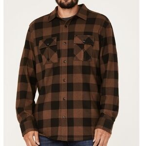 Brothers and Sons Men's Jacquard Plaid Button Down Western Shirt